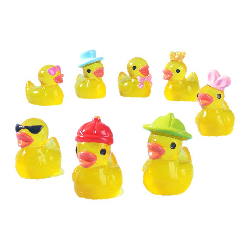 Bonsai Garden Ideas - Mini Yellow Luminous Duck Ornament Miniature