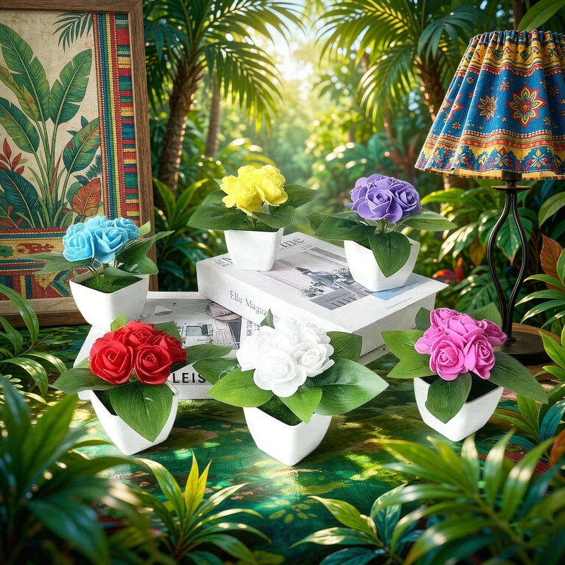4pcs artificial 6 roses simula - đánh giá và giá Bonsai Garden Shop
