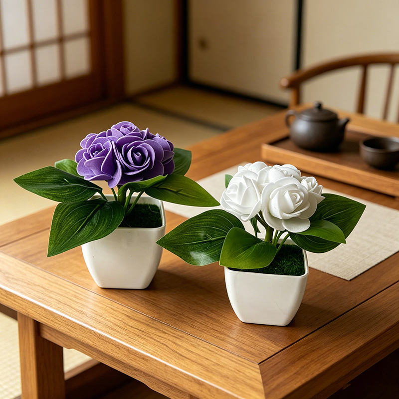4pcs artificial 6 roses simula - đánh giá và giá Bonsai Garden Shop