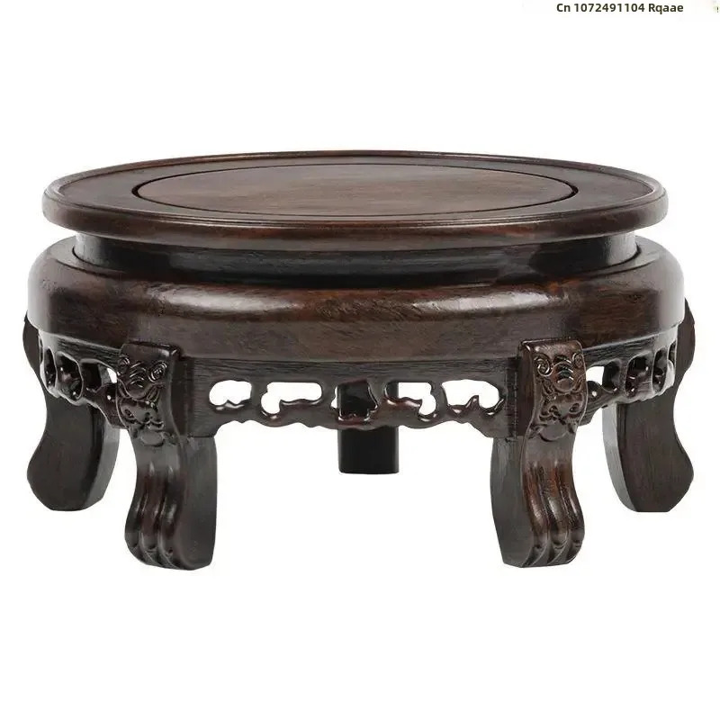 Ebony Wood Round Table Crafts  - đánh giá và giá Bonsai Garden Display Stands